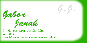 gabor janak business card