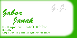 gabor janak business card